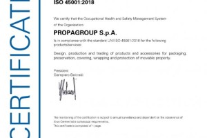 UNI EN ISO 45001:2018 certification